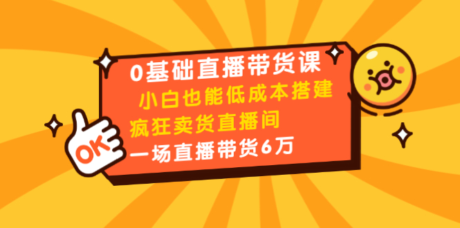 0基础直播带货课:小白也能低成本搭建疯狂卖货直播间:1场直播带货6万| 鹿鸣网创