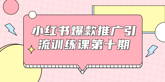 小红书爆款推广引流训练课第十期，手把手带你玩转小红书，轻松月入过万| 鹿鸣网创