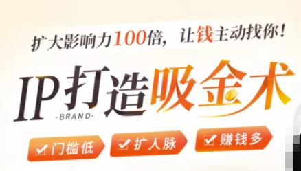 IP打造吸金术:0基础0资源,也能扩大影响力100倍,让钱主动找你!| 鹿鸣网创