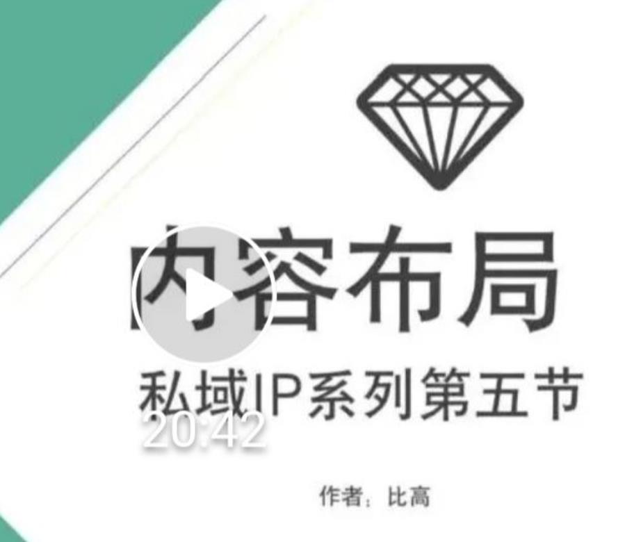 比高私域IP流量变现视频课，6个月10W粉，2235付费会员【完结】| 鹿鸣网创