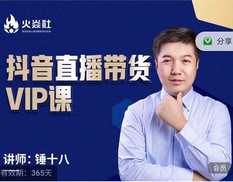锤十八-抖音直播带货VIP课,专注直播带货有效盈利模式| 鹿鸣网创