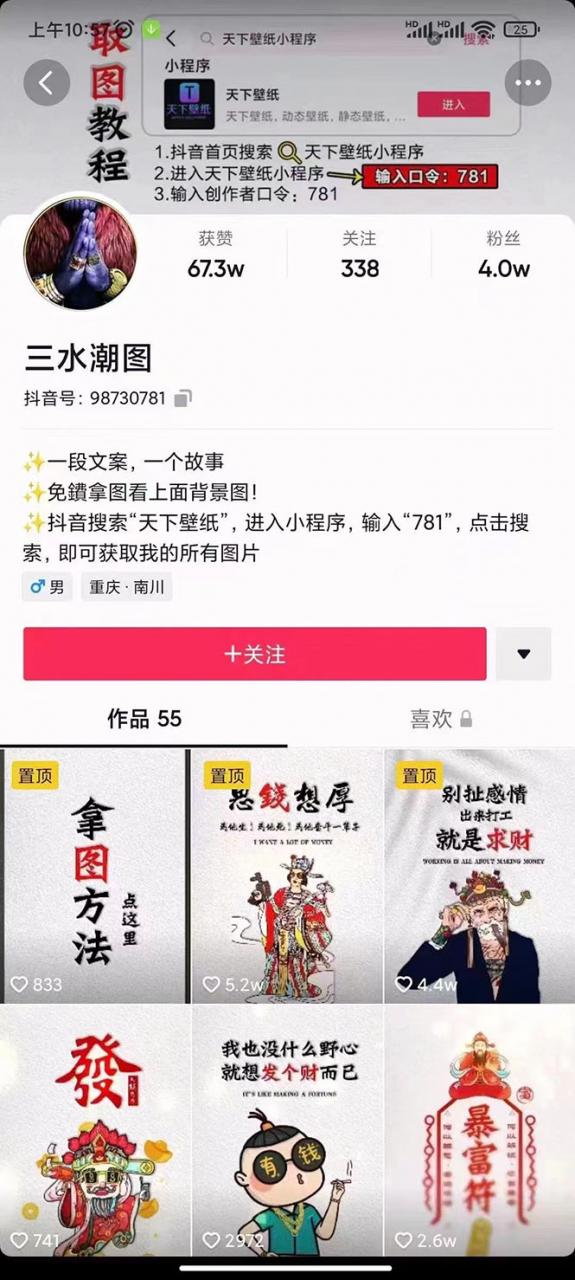 国潮壁纸变现项目,新手可操作日赚200+【素材+软件+教程】| 鹿鸣网创