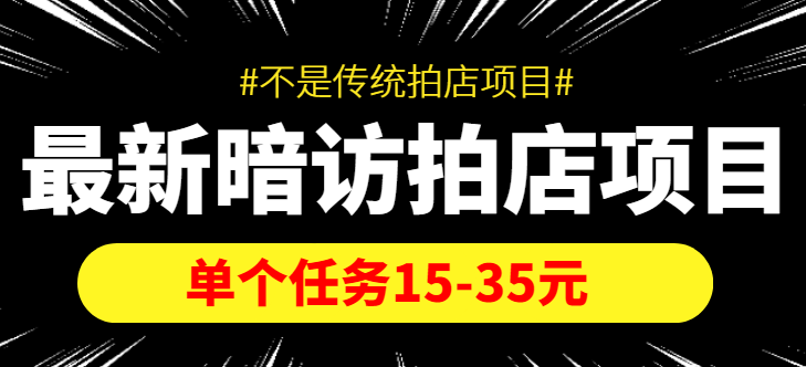 最新暗访拍店信息差项目,单个任务15-35元(不是传统拍店项目)| 鹿鸣网创
