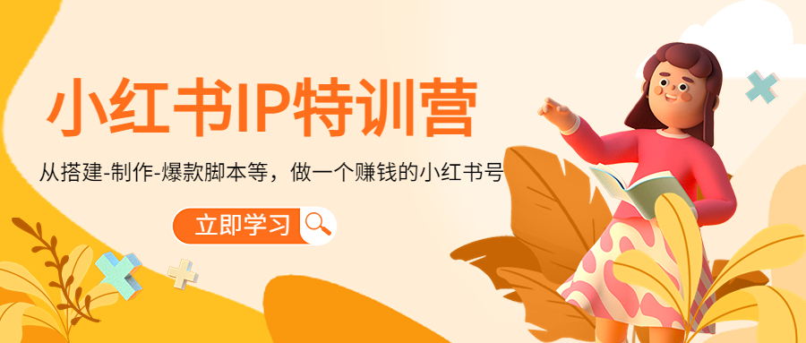小红书IP特训营：从搭建-制作-爆款脚本等等，做一个赚钱的小红书号| 鹿鸣网创