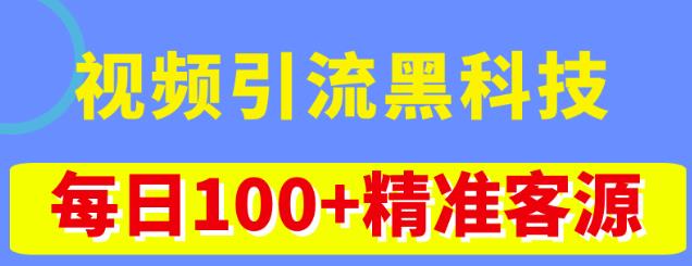 视频引流黑科技玩法,不花钱推广,视频播放量达到100万+,每日100+精准客源| 鹿鸣网创
