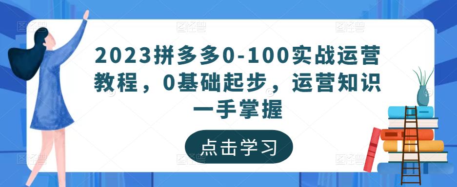2023拼多多0-100实战运营教程，0基础起步，运营知识一手掌握| 鹿鸣网创