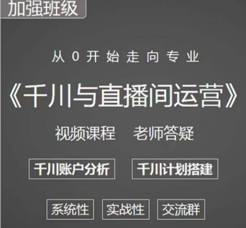 阳光哥·千川图文与直播间运营,从0开始走向专业,包含千川短视频图文、千川直播间、小店随心推| 鹿鸣网创