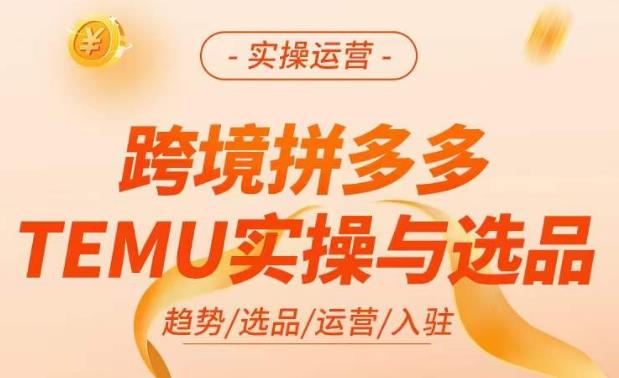 跨境拼多多TEMU实操与选品,掌握平台运营方法技巧,选品避坑12条标准,爆款的底层思路等| 鹿鸣网创