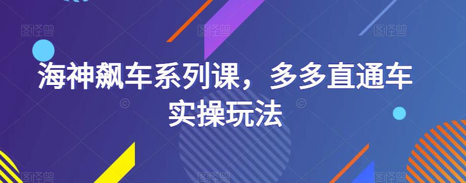 海神飙车系列课,多多直通车实操玩法| 鹿鸣网创