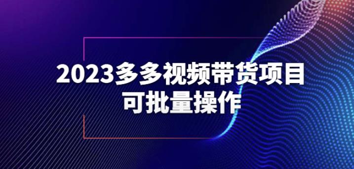 2023多多视频带货项目，可批量操作【保姆级教学】【揭秘】| 鹿鸣网创