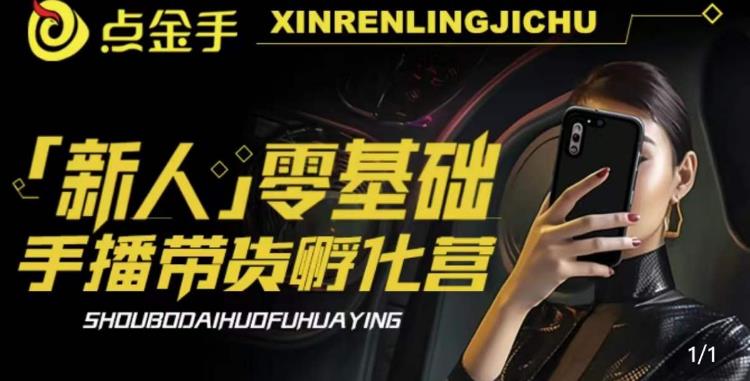 2023点金手·新人零基础手播带货孵化营：账号运营篇+主播话术篇+数据流量篇等| 鹿鸣网创