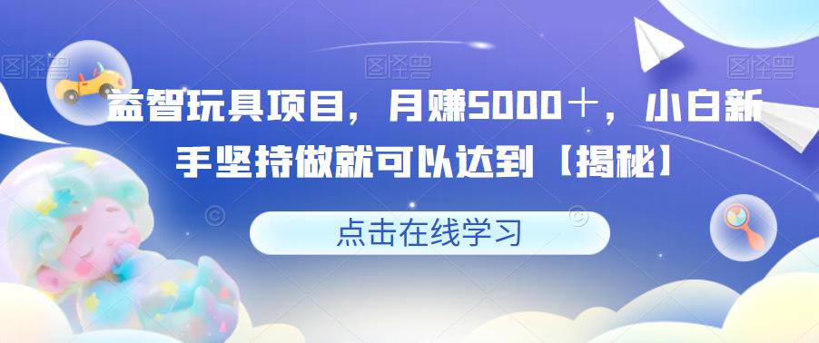益智玩具项目，月赚5000＋，小白新手坚持做就可以达到【揭秘】| 鹿鸣网创