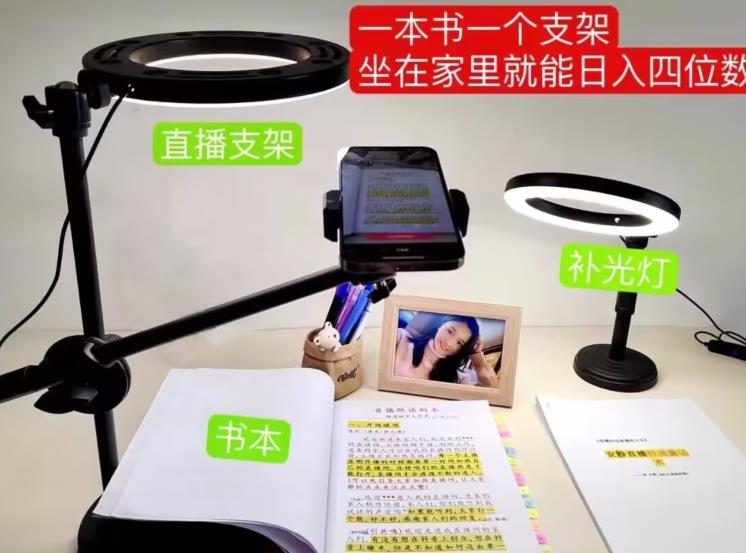 抖音小白直播课堂,一本书,一个支架,坐在家里就能日入四位数【揭秘】| 鹿鸣网创