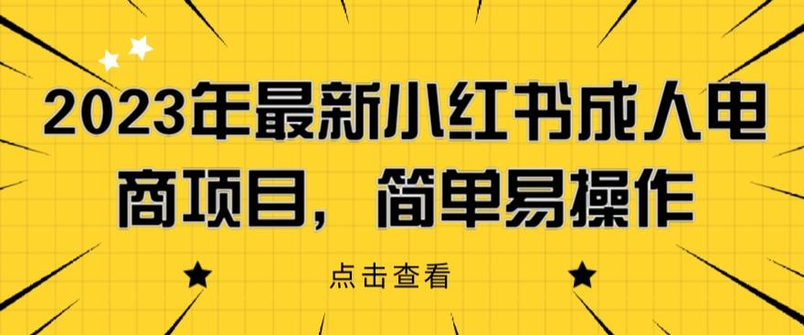 2023年最新小红书成人电商项目，简单易操作【详细教程】【揭秘】| 鹿鸣网创