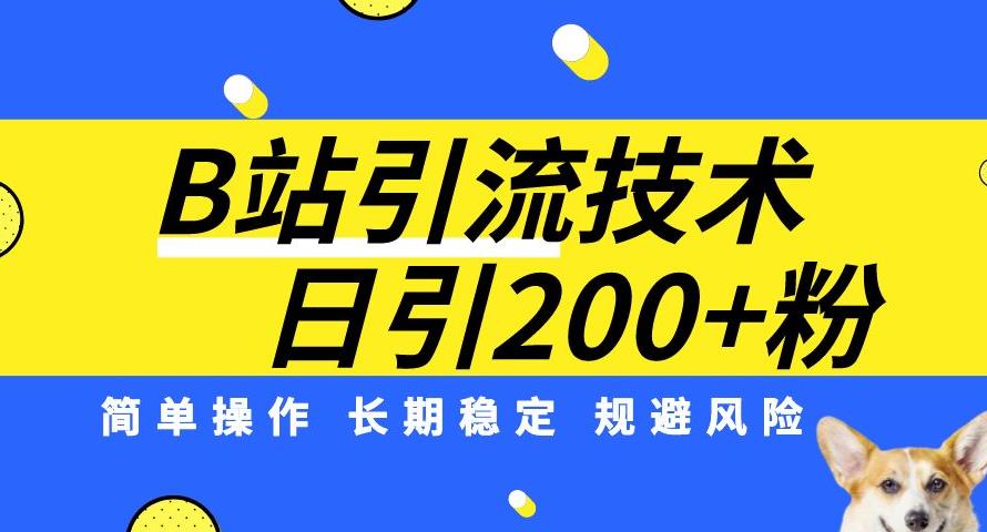 B站引流技术：每天引流200精准粉，简单操作，长期稳定，规避风险| 鹿鸣网创