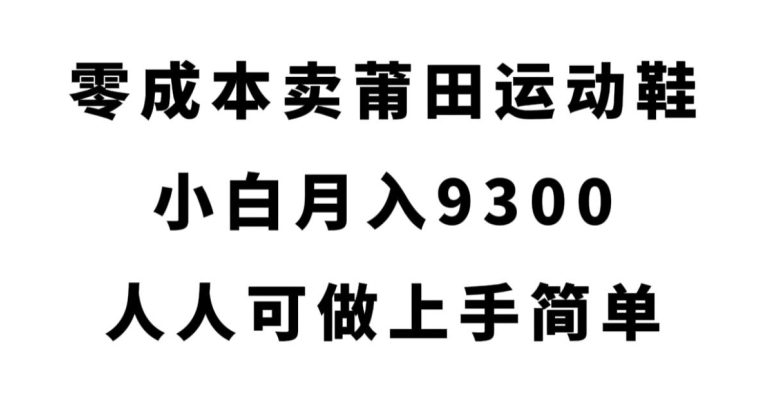 零成本卖莆田运动鞋，小白月入9300，人人可做上手简单【揭秘】| 鹿鸣网创