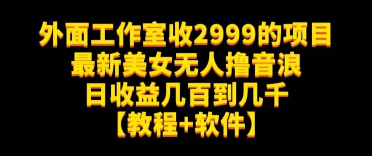 外面工作室收2999的项目最新美女无人撸音浪日收益几百到几千【教程+软件】(仅揭秘)| 鹿鸣网创