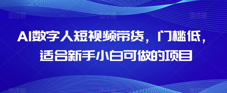 AI数字人短视频带货,门槛低,适合新手小白可做的项目| 鹿鸣网创