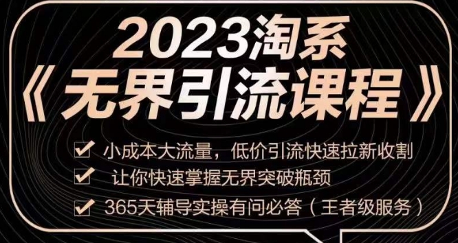 2023淘系无界引流实操课程，​小成本大流量，低价引流快速拉新收割，让你快速掌握无界突破瓶颈| 鹿鸣网创