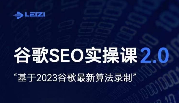 雷子·谷歌SEO 2.0实战课,独立站询盘自由必备,基于2023谷歌最新算法录制| 鹿鸣网创