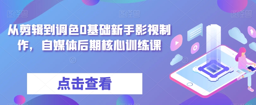 从剪辑到调色0基础新手影视制作，自媒体后期核心训练课| 鹿鸣网创