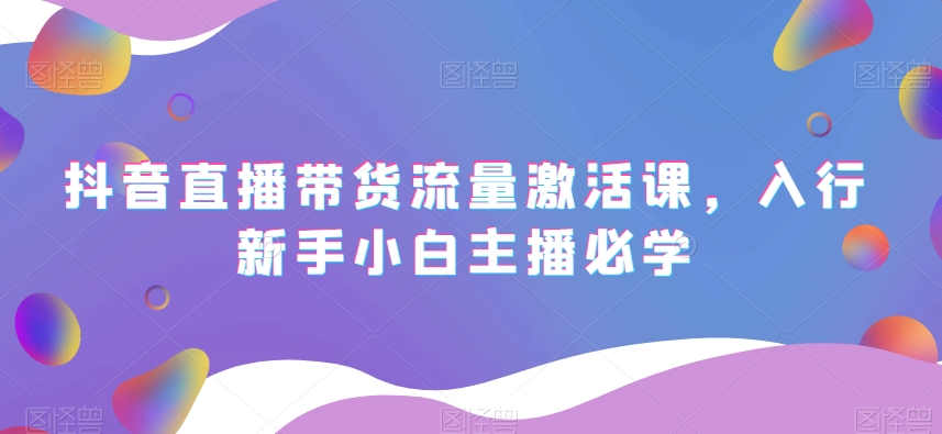 抖音直播带货流量激活课，入行新手小白主播必学| 鹿鸣网创
