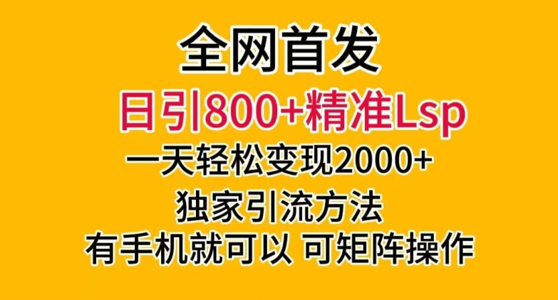 全网首发！日引800+精准老色批，一天变现2000+，独家引流方法，可矩阵操作【揭秘】| 鹿鸣网创