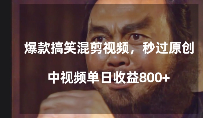 爆款搞笑混剪视频，百分百过原创，单日中视频播放收益800+【揭秘】| 鹿鸣网创