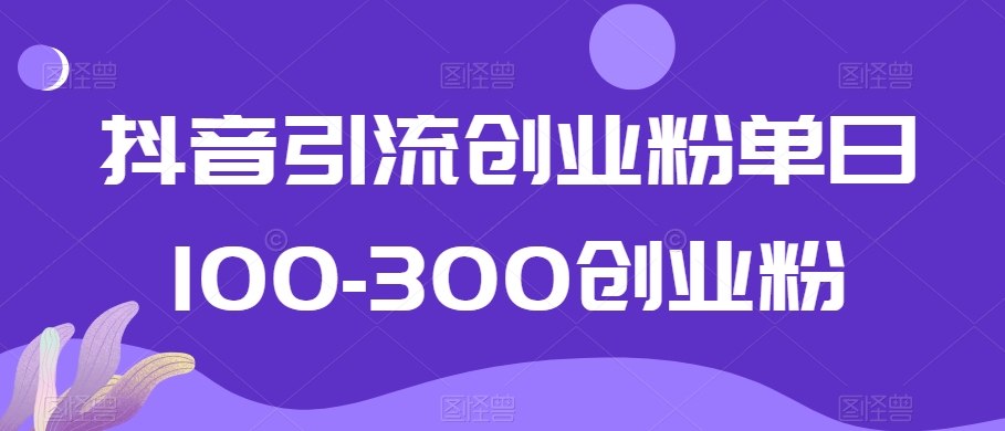 抖音引流创业粉单日100-300创业粉【揭秘】| 鹿鸣网创