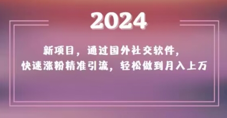 2024新项目,通过国外社交软件,快速涨粉精准引流,轻松做到月入上万【揭秘】| 鹿鸣网创