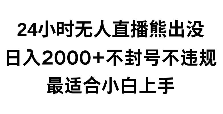 快手24小时无人直播熊出没，不封直播间，不违规，日入2000+，最适合小白上手，保姆式教学【揭秘】| 鹿鸣网创