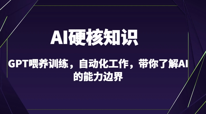 AI硬核知识-GPT喂养训练,自动化工作,带你了解AI的能力边界(10节课)| 鹿鸣网创