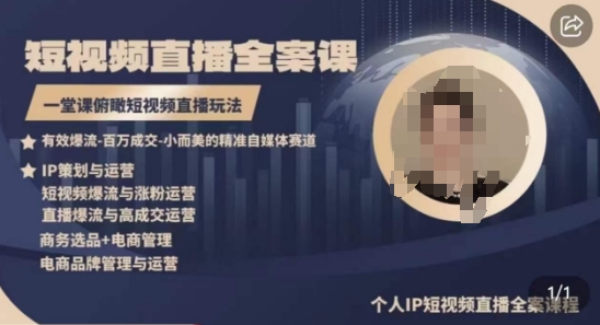 高品质IP短视频直播全案课程，一堂课俯瞰短视频直播玩法| 鹿鸣网创