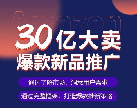 亚马逊·30亿大卖爆款新品推广,可复制、全程案例实操的爆款推新SOP| 鹿鸣网创