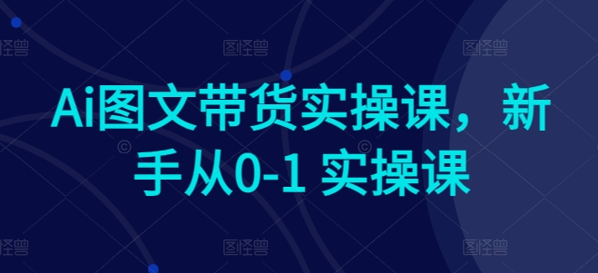 Ai图文带货实操课,新手从0-1 实操课| 鹿鸣网创
