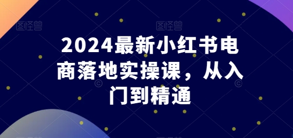 2024最新小红书电商落地实操课,从入门到精通| 鹿鸣网创