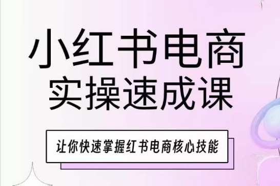 小红书电商实操速成课，让你快速掌握红书电商核心技能| 鹿鸣网创