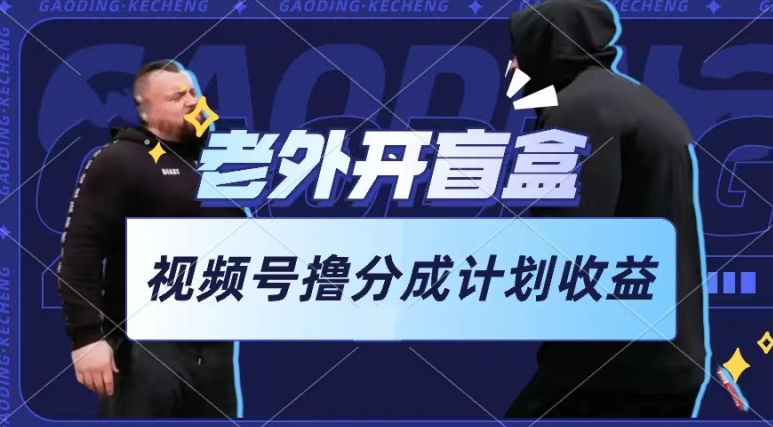 老外开盲盒视频，撸视频号分成计划收益，每天只需一小时，新手小白轻松上手【揭秘】| 鹿鸣网创