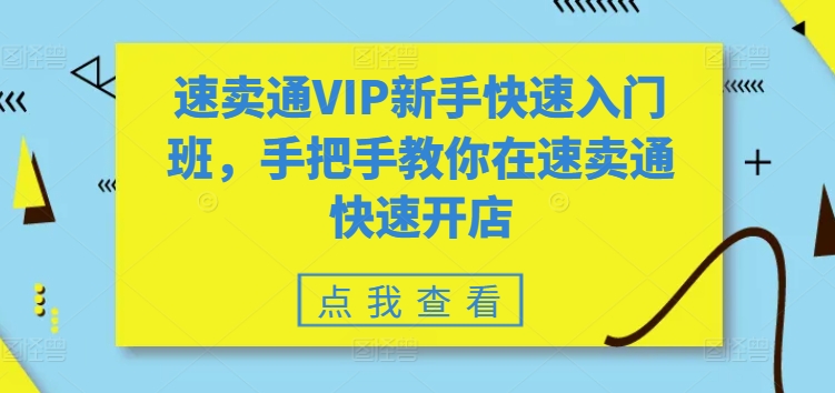 速卖通VIP新手快速入门班，手把手教你在速卖通快速开店| 鹿鸣网创
