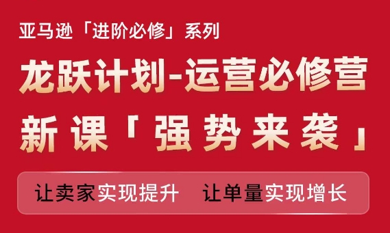 亚马逊进阶必修系列,龙跃计划-运营必修营新课,让卖家实现提升 让单量实现增长| 鹿鸣网创