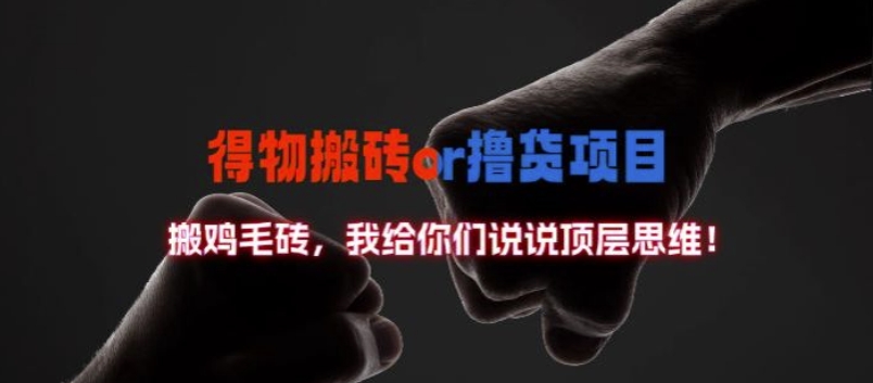 得物搬砖撸货项目?掰下数据，我给你们说说顶层思维【揭秘】| 鹿鸣网创
