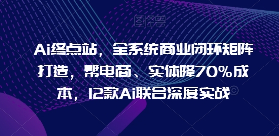 Ai终点站,全系统商业闭环矩阵打造,帮电商、实体降70%成本,12款Ai联合深度实战【0906更新】| 鹿鸣网创