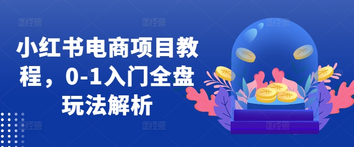 小红书电商项目教程，0-1入门全盘玩法解析| 鹿鸣网创
