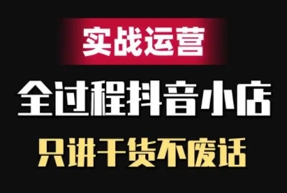 抖音小店精细化实战运营，只讲干货不废话| 鹿鸣网创