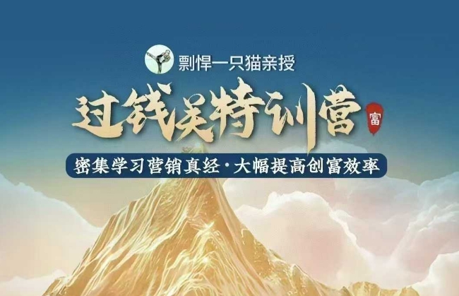 剽悍一只猫-过钱关特训营,学习营销真经 大幅度提高创富效率| 鹿鸣网创