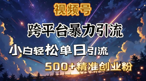 跨平台暴力引流，私域完美闭环，日引500+精准创业粉| 鹿鸣网创