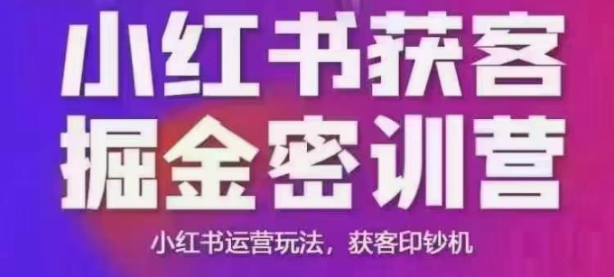 小红书获客掘金线下课，录音+ppt照片，小红书运营玩法，获客印钞机| 鹿鸣网创
