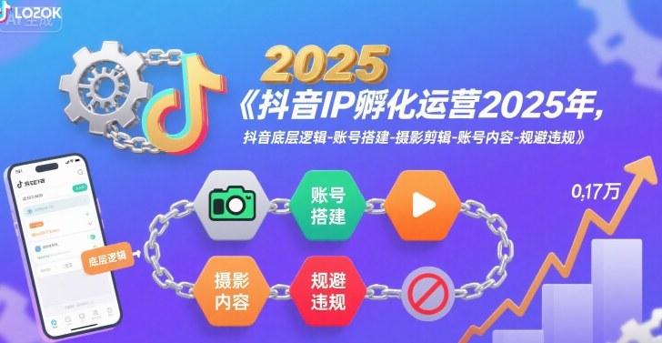 抖音IP孵化运营2025年，抖音底层逻辑-账号搭建-摄影剪辑-账号内容-规避违规| 鹿鸣网创
