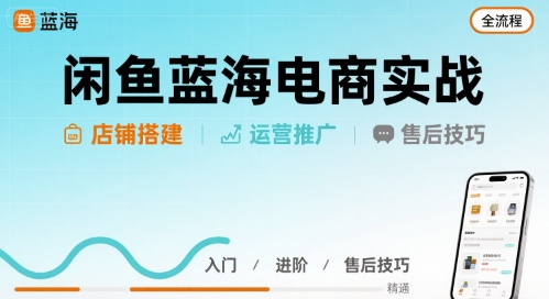 闲鱼蓝海电商实战，店铺搭建运营售后全流程| 鹿鸣网创