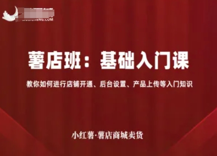 小红薯薯店商城卖货，基础入门课，教你如何进行店铺开通、后台设置、产品上传等入门知识| 鹿鸣网创